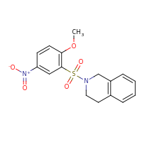 2d structure of 2-[(2-methoxy-5-nitrobenzene)sulfonyl]-1,2,3,4-tetrahydroisoquinoline