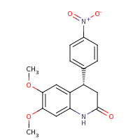2d structure of (4S)-6,7-dimethoxy-4-(4-nitrophenyl)-1,2,3,4-tetrahydroquinolin-2-one