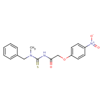 2d structure of 3-benzyl-3-methyl-1-[2-(4-nitrophenoxy)acetyl]thiourea