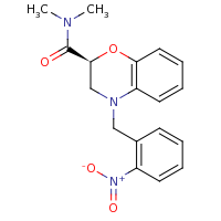 2d structure of (2S)-N,N-dimethyl-4-[(2-nitrophenyl)methyl]-3,4-dihydro-2H-1,4-benzoxazine-2-carboxamide