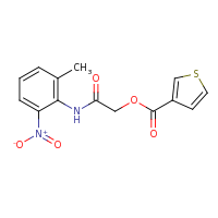2d structure of [(2-methyl-6-nitrophenyl)carbamoyl]methyl thiophene-3-carboxylate