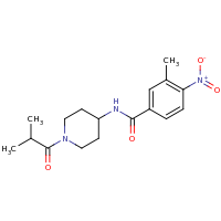 2d structure of 3-methyl-N-[1-(2-methylpropanoyl)piperidin-4-yl]-4-nitrobenzamide