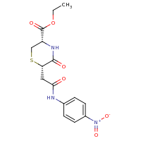 2d structure of ethyl (3S,6S)-6-{[(4-nitrophenyl)carbamoyl]methyl}-5-oxothiomorpholine-3-carboxylate