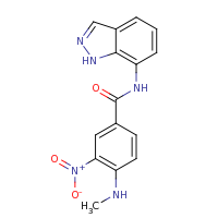 2d structure of N-(1H-indazol-7-yl)-4-(methylamino)-3-nitrobenzamide