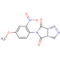 2d structure of (3aS,6aR)-5-(4-methoxy-2-nitrophenyl)-3H,3aH,4H,5H,6H,6aH-pyrrolo[3,4-c]pyrazole-4,6-dione