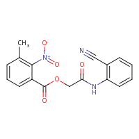 2d structure of [(2-cyanophenyl)carbamoyl]methyl 3-methyl-2-nitrobenzoate