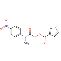 2d structure of [methyl(4-nitrophenyl)carbamoyl]methyl thiophene-3-carboxylate