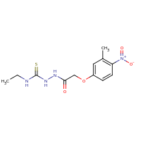 2d structure of N-[(ethylcarbamothioyl)amino]-2-(3-methyl-4-nitrophenoxy)acetamide