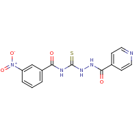 2d structure of N-({[(3-nitrophenyl)formamido]methanethioyl}amino)pyridine-4-carboxamide