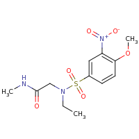 2d structure of 2-[N-ethyl(4-methoxy-3-nitrobenzene)sulfonamido]-N-methylacetamide