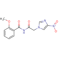2d structure of N-[(2-methoxyphenyl)carbonyl]-2-(4-nitro-1H-imidazol-1-yl)acetamide