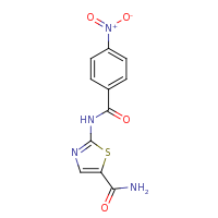 2d structure of 2-C-(4-nitrobenzene)-1,3-thiazole-2,5-diamido