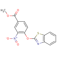 2d structure of methyl 4-(1,3-benzothiazol-2-yloxy)-3-nitrobenzoate