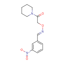 2d structure of 2-{[(E)-[(3-nitrophenyl)methylidene]amino]oxy}-1-(piperidin-1-yl)ethan-1-one