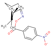 2d structure of [(1S,2E,4S)-1,7,7-trimethylbicyclo[2.2.1]heptan-2-ylidene]amino 4-nitrobenzoate