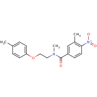 2d structure of N,3-dimethyl-N-[2-(4-methylphenoxy)ethyl]-4-nitrobenzamide