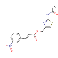 2d structure of (2-acetamido-1,3-thiazol-4-yl)methyl (2E)-3-(3-nitrophenyl)prop-2-enoate