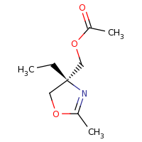 2d structure of [(4R)-4-ethyl-2-methyl-4,5-dihydro-1,3-oxazol-4-yl]methyl acetate