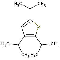 2d structure of 2,3,5-tris(propan-2-yl)thiophene
