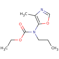 2d structure of ethyl N-(4-methyl-1,3-oxazol-5-yl)-N-propylcarbamate