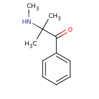 2d structure of 2-methyl-2-(methylamino)-1-phenylpropan-1-one