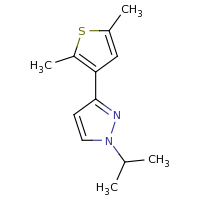2d structure of 3-(2,5-dimethylthiophen-3-yl)-1-(propan-2-yl)-1H-pyrazole