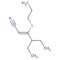 2d structure of (2Z)-4-ethyl-3-(propylsulfanyl)hex-2-enenitrile