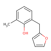 2d structure of 2-(furan-2-ylmethyl)-6-methylphenol
