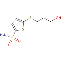 2d structure of 5-[(3-hydroxypropyl)sulfanyl]thiophene-2-sulfonamide