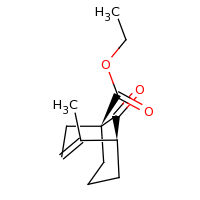 2d structure of ethyl (1S,5S)-4-methyl-9-oxobicyclo[3.3.1]non-3-ene-1-carboxylate