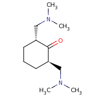 2d structure of (2R,6R)-2,6-bis[(dimethylamino)methyl]cyclohexan-1-one
