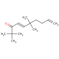 2d structure of (4E)-2,2,6,6-tetramethyldeca-4,9-dien-3-one