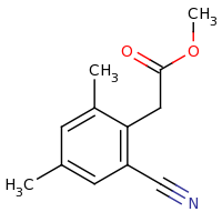 2d structure of methyl 2-(2-cyano-4,6-dimethylphenyl)acetate
