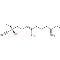2d structure of (3S,6E)-3,7,11-trimethyldodeca-6,11-dien-1-yn-3-ol