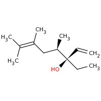 2d structure of (3R,4R)-3-ethyl-4,6,7-trimethylocta-1,6-dien-3-ol