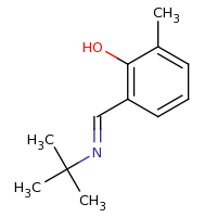 2d structure of 2-[(1E)-(tert-butylimino)methyl]-6-methylphenol