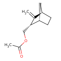 2d structure of [(1S,2S,4R)-3-methylidenebicyclo[2.2.1]heptan-2-yl]methyl acetate