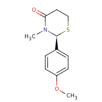2d structure of (2S)-2-(4-methoxyphenyl)-3-methyl-1,3-thiazinan-4-one
