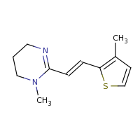 2d structure of 1-methyl-2-[(E)-2-(3-methylthiophen-2-yl)ethenyl]-1,4,5,6-tetrahydropyrimidine