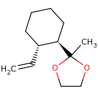2d structure of 2-[(1R,2S)-2-ethenylcyclohexyl]-2-methyl-1,3-dioxolane