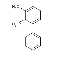 2d structure of [(6R)-5,6-dimethylcyclohexa-1,4-dien-1-yl]benzene
