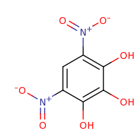 2d structure of 4,6-dinitrobenzene-1,2,3-triol