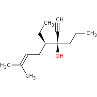 2d structure of (4S,5R)-5-ethyl-4-ethynyl-8-methylnon-7-en-4-ol