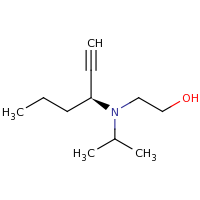 2d structure of 2-[(3S)-hex-1-yn-3-yl(propan-2-yl)amino]ethan-1-ol