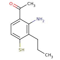 2d structure of 1-(2-amino-3-propyl-4-sulfanylphenyl)ethan-1-one