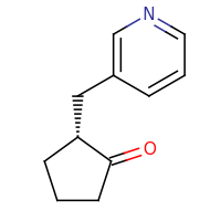 2d structure of (2R)-2-(pyridin-3-ylmethyl)cyclopentan-1-one
