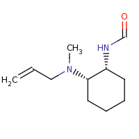 2d structure of N-[(1R,2S)-2-[methyl(prop-2-en-1-yl)amino]cyclohexyl]formamide