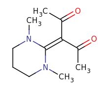 2d structure of 3-(1,3-dimethyl-1,3-diazinan-2-ylidene)pentane-2,4-dione