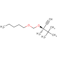 2d structure of 1-({[(3R)-3,4,4-trimethylpent-1-yn-3-yl]oxy}methoxy)pentane