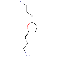 2d structure of 3-[(2R,5R)-5-(3-aminopropyl)oxolan-2-yl]propan-1-amine